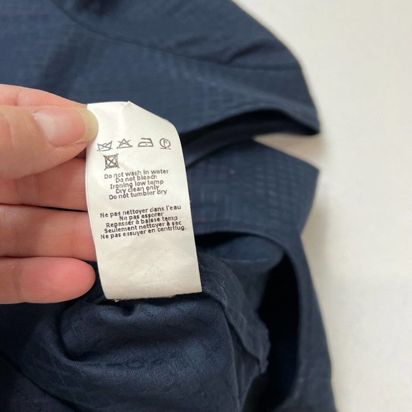 Jil Sander Women Wrap Dress 38 Navy Blue Short Sleeve Knee Length Preppy Capsule - Picture 8 of 12